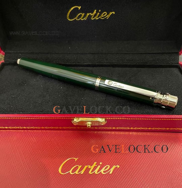 Clone Cartier Santos de Rollerball Green and Silver